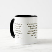 Psalms 27:14 KJV Bibelschrift Zwei-Tone Tasse (Vorderseite Links)