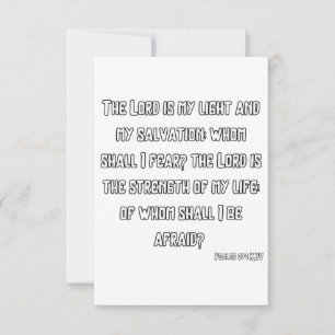 Psalms 27:1 KJV Bibelschrift Begrüßung Karte