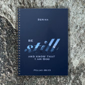 Psalms 46:10 Verse Sei noch blau Berg Name hinzufü Notizblock