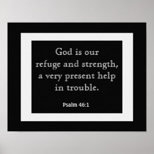 Psalms 46:1 --- Art Print-- Book of Psalms Poster