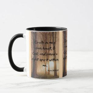 Psalms 51:10 KJV Bible Scripture Pic Zwei-Tonen-Ta Tasse