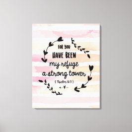 Psalms 61:3 Mein Zufluchtsort Starker Turm Wasserf Leinwanddruck
