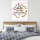 Psalms 61:3 Mein Zufluchtsort Starker Turm Wasserf Leinwanddruck (Insitu (Schlafzimmer))