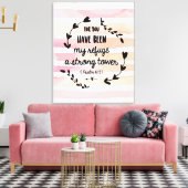 Psalms 61:3 Mein Zufluchtsort Starker Turm Wasserf Leinwanddruck (Insitu (Wohnzimmer))