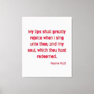 Psalms 71:23 Bibel Verse KJV Mauer Kunst Leinwanddruck