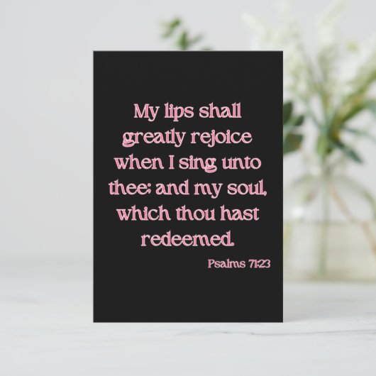 Psalms 71:23 KJV Bible Verse Flat Greeting Card Karte (Stehend Vorderseite)
