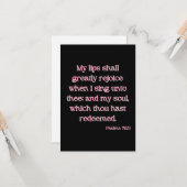 Psalms 71:23 KJV Bible Verse Flat Greeting Card Karte (Vorderseite/Rückseite Beispiel)
