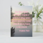 Psalms 71:23 KJV Bible Verse Pic Flachgrüße Karte (Stehend Vorderseite)