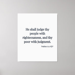 Psalms 72:2 Bibel Verse KJV Mauer Kunst Leinwanddruck