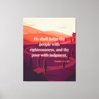 Psalms 72:2 Bibelverse KJV Mauer Kunst Leinwanddruck