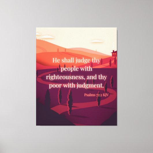 Psalms 72:2 Bibelverse KJV Mauer Kunst Leinwanddruck (Vorderseite)