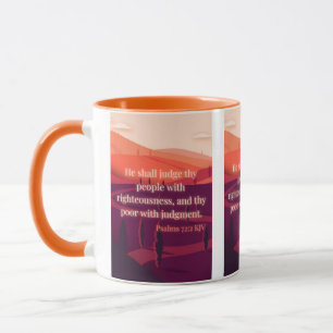 Psalms 72:2 KJV Bible Verse Pic Zwei-Tonen-Tasse Tasse