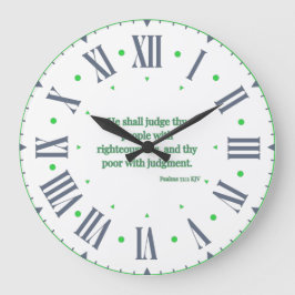 Psalms 72:2 KJV Bible Verse Roman Numeral Große Wanduhr
