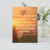 Psalms 72:4 KJV Bible Verse Pic Flat Grußkarte Karte (Stehend Vorderseite)
