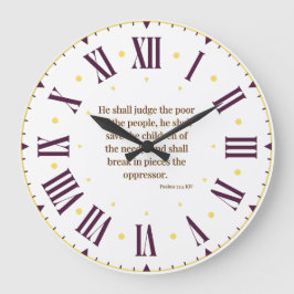 Psalms 72:4 KJV Bible Verse Roman Numeral Große Wanduhr