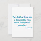 Psalms 72:5 KJV Bible Verse Flat Greeting Card Karte (Vorderseite)