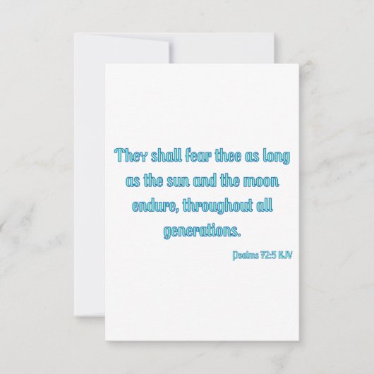 Psalms 72:5 KJV Bible Verse Flat Greeting Card Karte (Vorderseite)