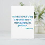 Psalms 72:5 KJV Bible Verse Flat Greeting Card Karte (Stehend Vorderseite)