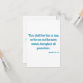 Psalms 72:5 KJV Bible Verse Flat Greeting Card Karte (Vorderseite/Rückseite Beispiel)