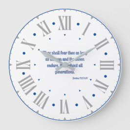 Psalms 72:5 KJV Bible Verse II Roman Numeral Große Wanduhr