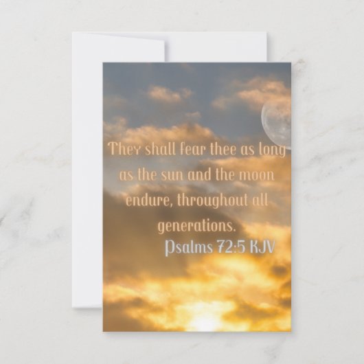 Psalms 72:5 KJV Bible Verse Pic Flat Grußkarte Karte (Vorderseite)