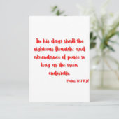 Psalms 72:7 KJV Bible Verse Flat Greeting Card Karte (Stehend Vorderseite)