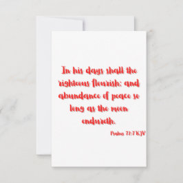 Psalms 72:7 KJV Bible Verse Flat Greeting Card Karte