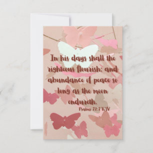Psalms 72:7 KJV Bible Verse Pic Flat Grußkarte Karte