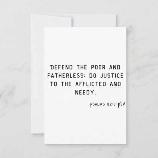 Psalms 82:3 KJV Bible Verse Flat Greeting Card Karte (Vorderseite)