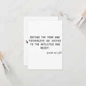 Psalms 82:3 KJV Bible Verse Flat Greeting Card Karte (Vorderseite/Rückseite Beispiel)