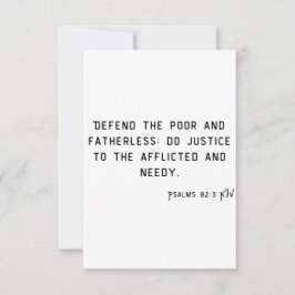 Psalms 82:3 KJV Bible Verse Flat Greeting Card Karte
