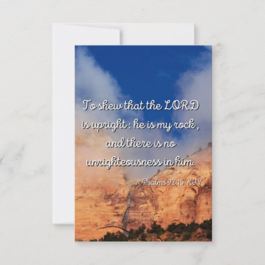 Psalms 92:15 KJV Flat Greeting Card Karte (Vorderseite)