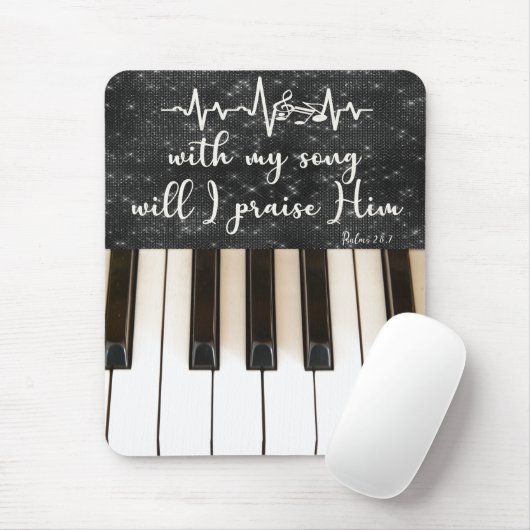 Psalms Bibel Verse mit Piano Keys Mousepad (Mit Mouse)