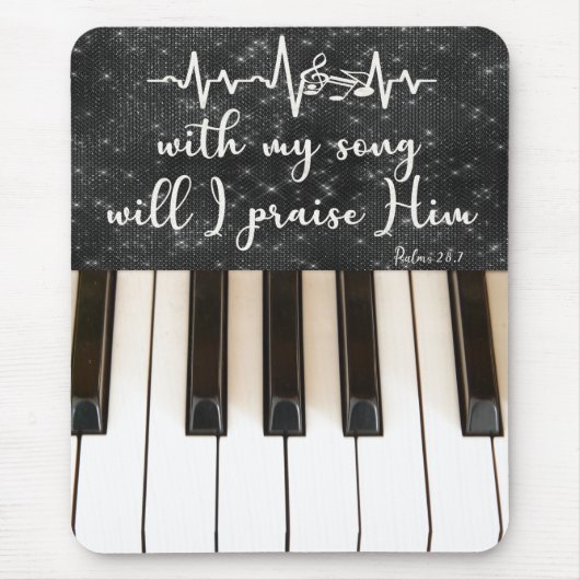 Psalms Bibel Verse mit Piano Keys Mousepad (Vorne)