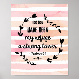 Psalms Bibel Verse Wasserfarbe Rosa Waschen Christ Poster