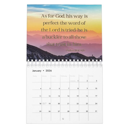 Psalms Bibel Verses Collection Kalender (Jan 2026)