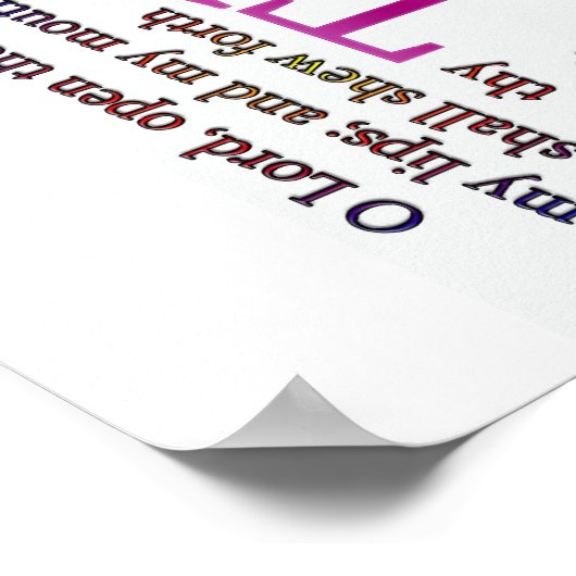 Psalms Bibeltext Poster (Ecke)