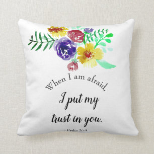 Psalms Bible Verse Christlich Faith Aquarell Chic Kissen