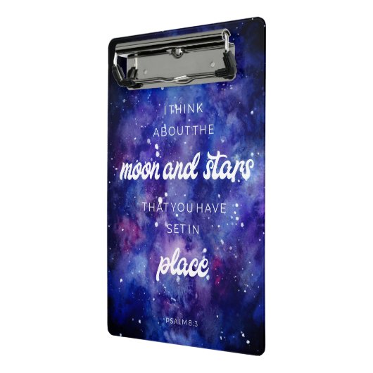 Psalms Bible Verse Galaxy Wasserfarbe Christlich Mini Klemmbrett (Gewinkelt2)