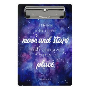 Psalms Bible Verse Galaxy Wasserfarbe Christlich Mini Klemmbrett