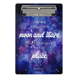 Psalms Bible Verse Galaxy Wasserfarbe Christlich Mini Klemmbrett