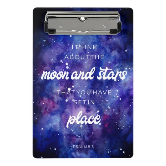 Psalms Bible Verse Galaxy Wasserfarbe Christlich Mini Klemmbrett (Vorderseite)