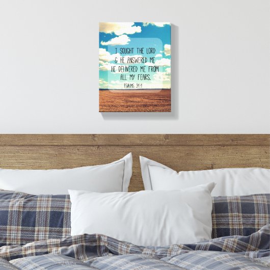 Psalms Bible Verse Leinwanddruck (Insitu (Schlafzimmer))