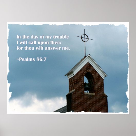 Psalms Bible Verse Steeple Christliches Poster (Vorne)