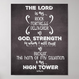 Psalms der Herr ist mein Felsen, High Tower Verse Poster
