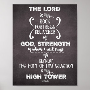 Psalms der Herr ist mein Felsen, High Tower Verse Poster