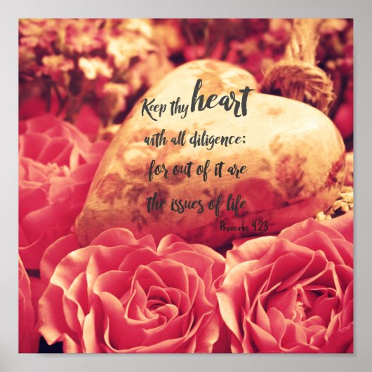 Psalms Heart Bible Verse Poster (Vorne)