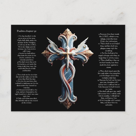 Psalms Kapitel 91 Postkarte (Vorderseite)