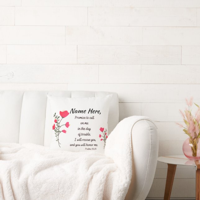 Psalms Scripting Cotton Throw Kissen (Liege)