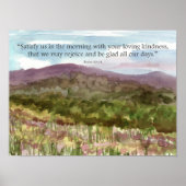 Psalms Scripture Wüste Berglandschaft Blume Poster (Vorne)